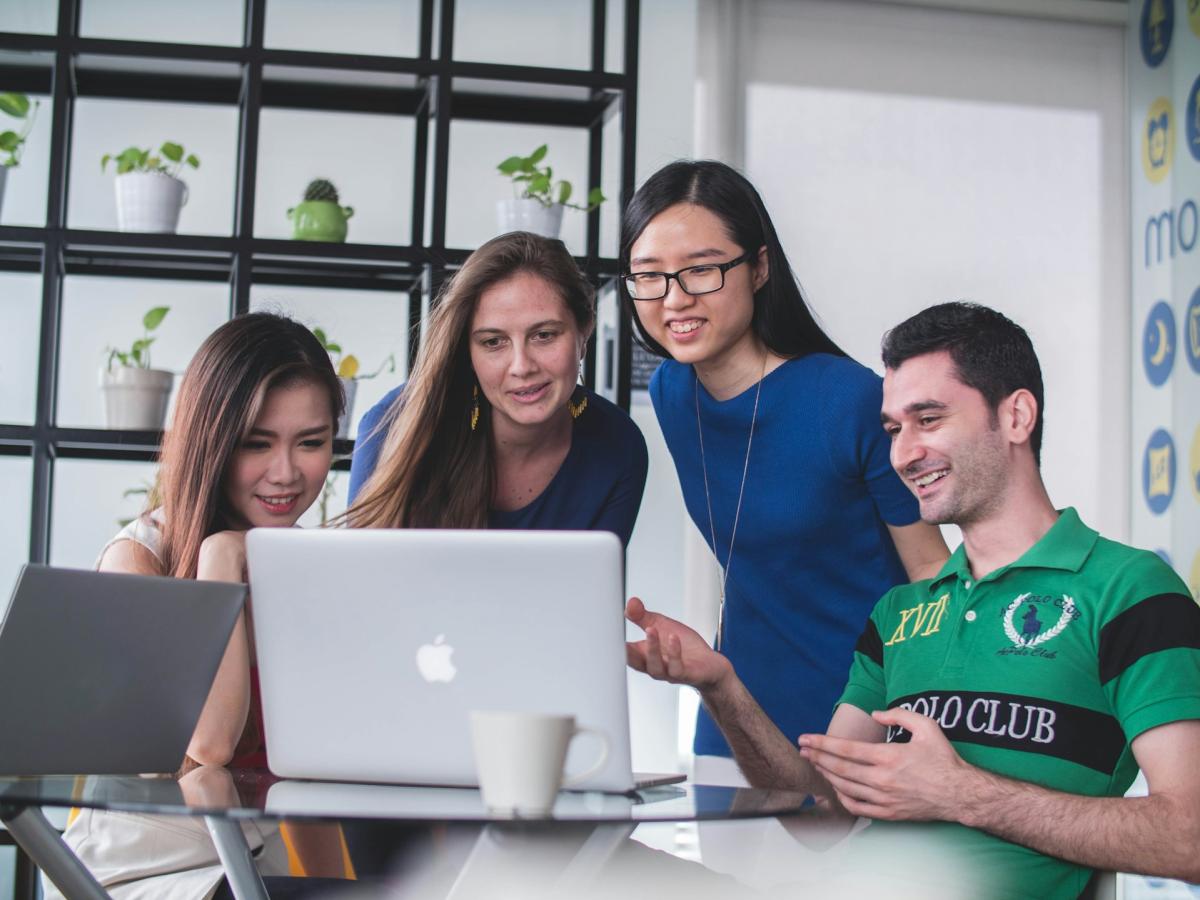 people looking at computer screen